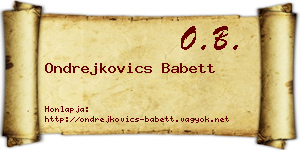 Ondrejkovics Babett névjegykártya